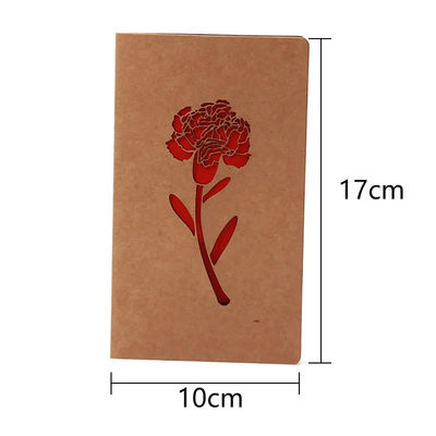 10cm Kraft Paper Laser Cut Wedding Cards Red For Wedding Party