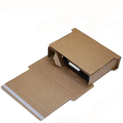 FSC Approve Recyclable Kraft Gift Box With Window , 3 Bottle Wine Box Cardboard