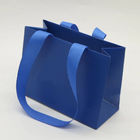 Multipurpose Flat Handle Paper Bags , Reusable Paper Shopping Bags Blue
