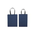 Foldable 180gsm Kraft Printed Paper Shopping Bag Dark Blue For Gifts