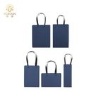 Foldable 180gsm Kraft Printed Paper Shopping Bag Dark Blue For Gifts