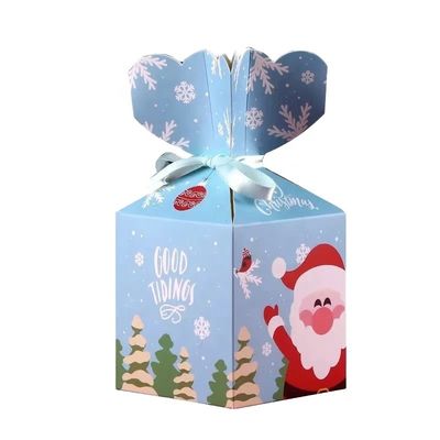 Colorful 22cm Height Party Favor Paper Bags , Sweet Candy Box For Christmas