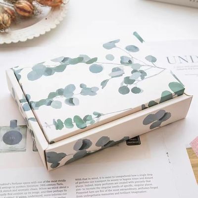 Pink Flowers Coated Foldable Box With Ribbon With Ribbon CMYK Printing For Packaging