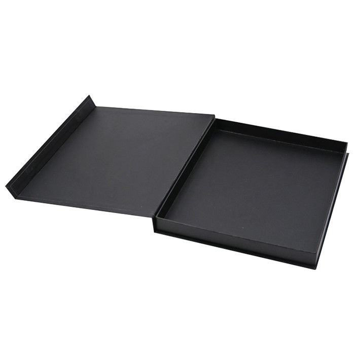Simple Book Shape E Flute Corrugated Box Pure Black For Silk Scarf