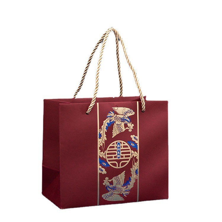Gift Packaging Printed Paper Shopping Bag With Handles Rope Recyclable